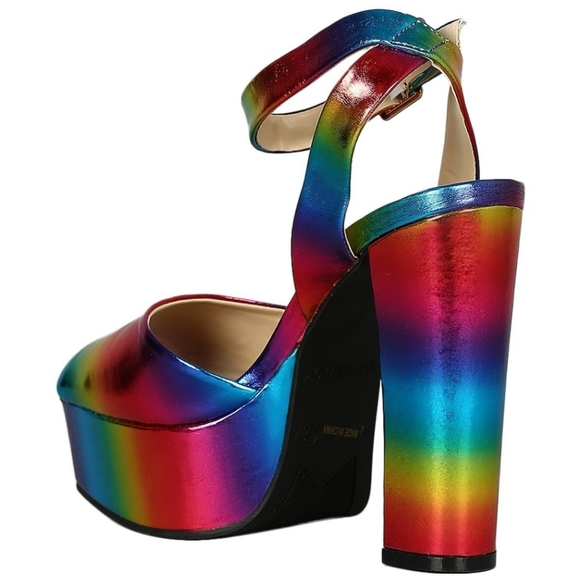 Pride Rainbow holographic platform heels🌈 - Picture 6 of 7